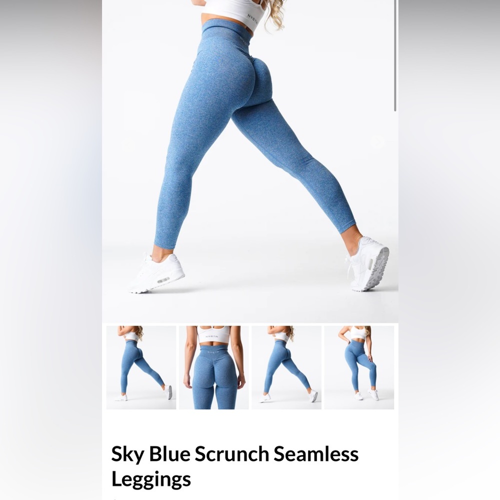 Sky blue Scrunch Seamless leggings